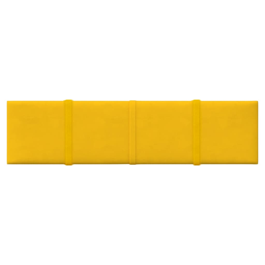 vidaXL Panouri de perete, 12 buc., galben, 60x15 cm, Catifea, 1,08 m²