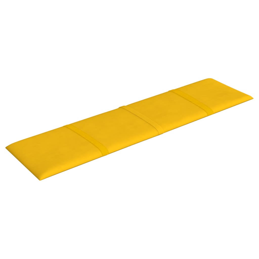 vidaXL Panouri de perete, 12 buc., galben, 60x15 cm, Catifea, 1,08 m²