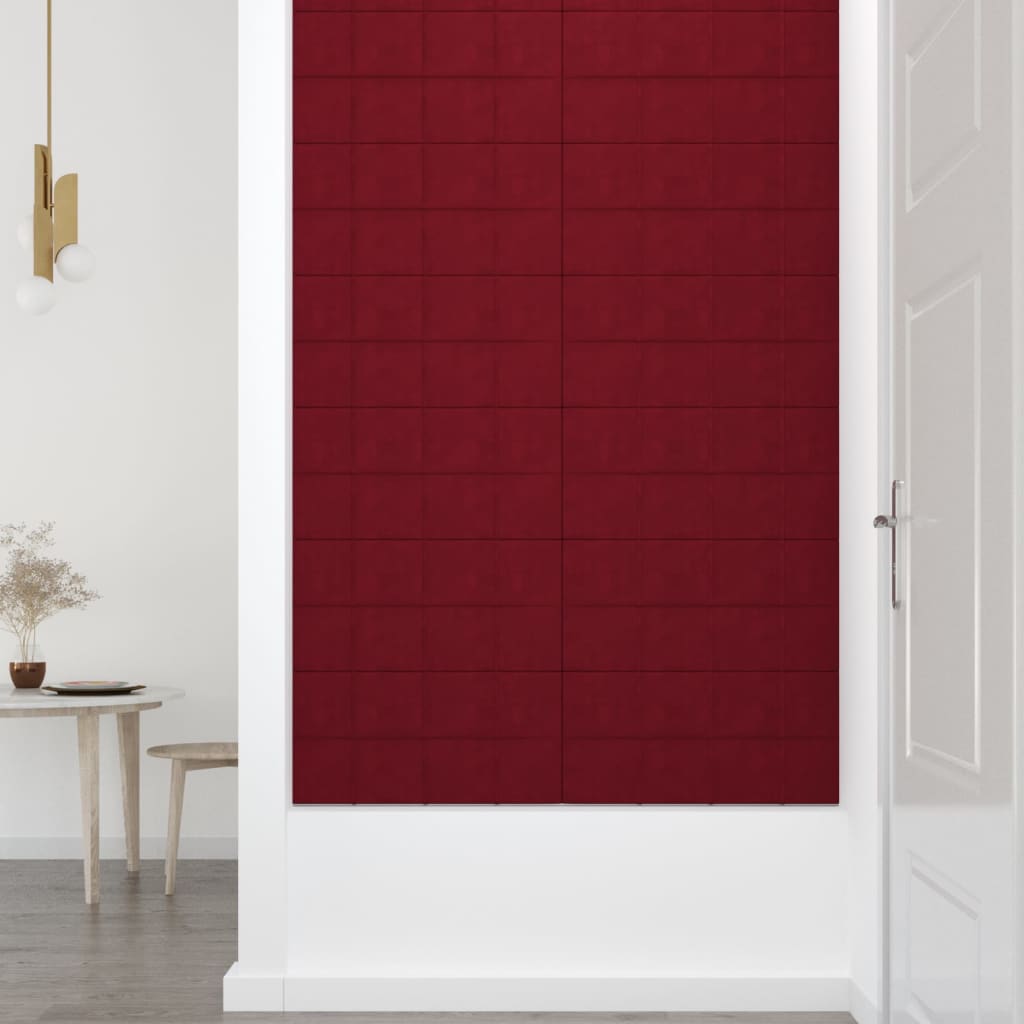 vidaXL Panouri de perete 12 buc. roșu vin 60x30 cm catifea 2,16 m² vidaXL Panouri de perete 12 buc. roșu vin 60x30 cm catifea 2,16 m²