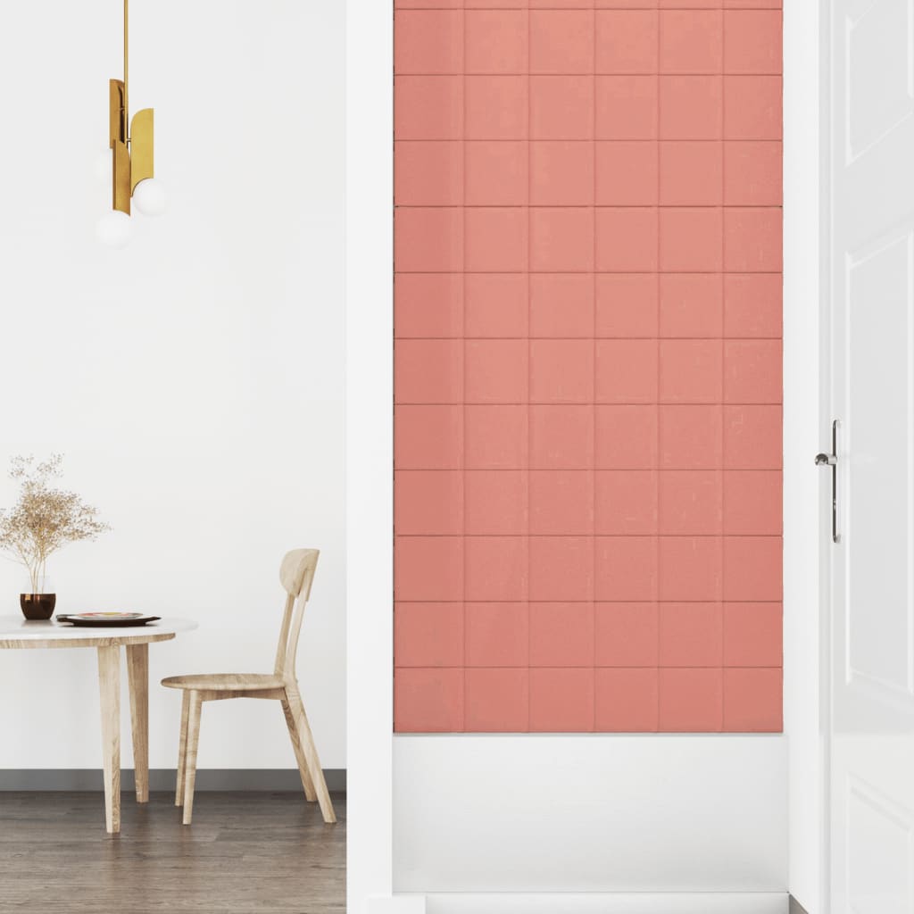 vidaXL Panouri de perete 12 buc. roz 90x15 cm catifea 1,62 m² vidaXL Panouri de perete 12 buc. roz 90x15 cm catifea 1,62 m²