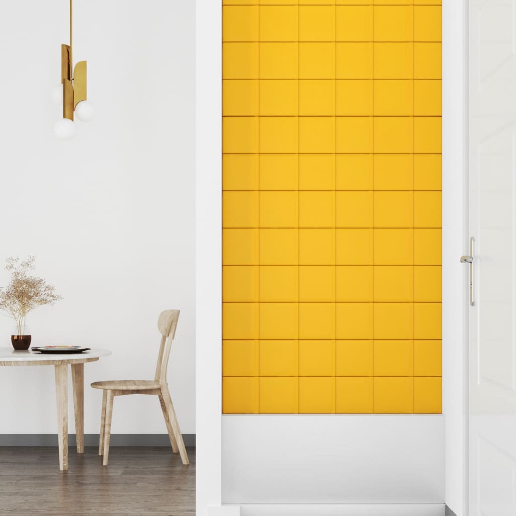 vidaXL Panouri de perete 12 buc. galben 90x15 cm catifea 1,62 m² vidaXL Panouri de perete 12 buc. galben 90x15 cm catifea 1,62 m²