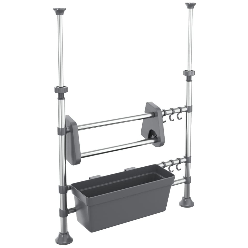 vidaXL Organizator de bucătărie reglabil, aluminiu vidaXL Organizator de bucătărie reglabil, aluminiu