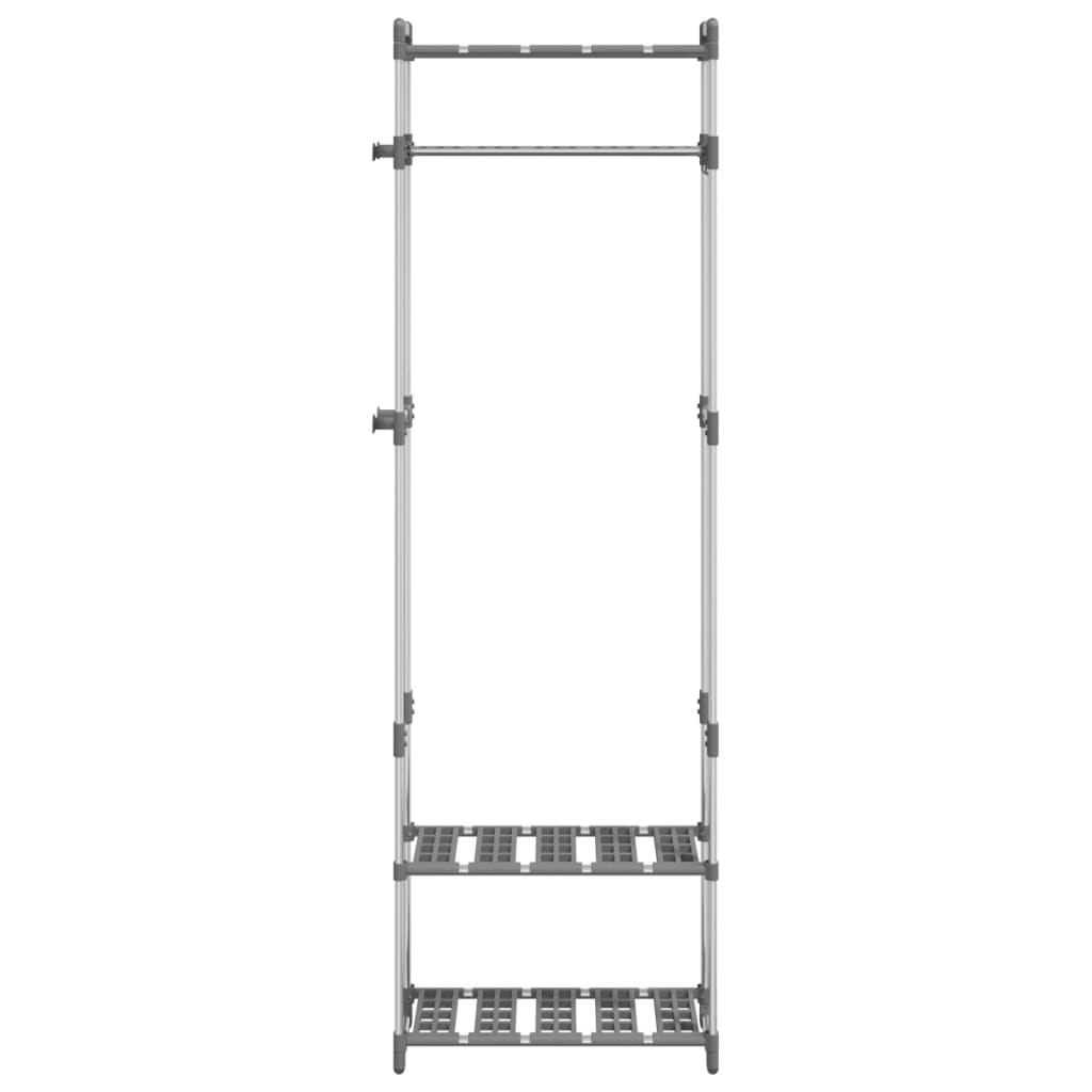 vidaXL Suport de haine cu 3 niveluri, argintiu, 59x29x192 cm, aluminiu vidaXL Suport de haine cu 3 niveluri, argintiu, 59x29x192 cm, aluminiu