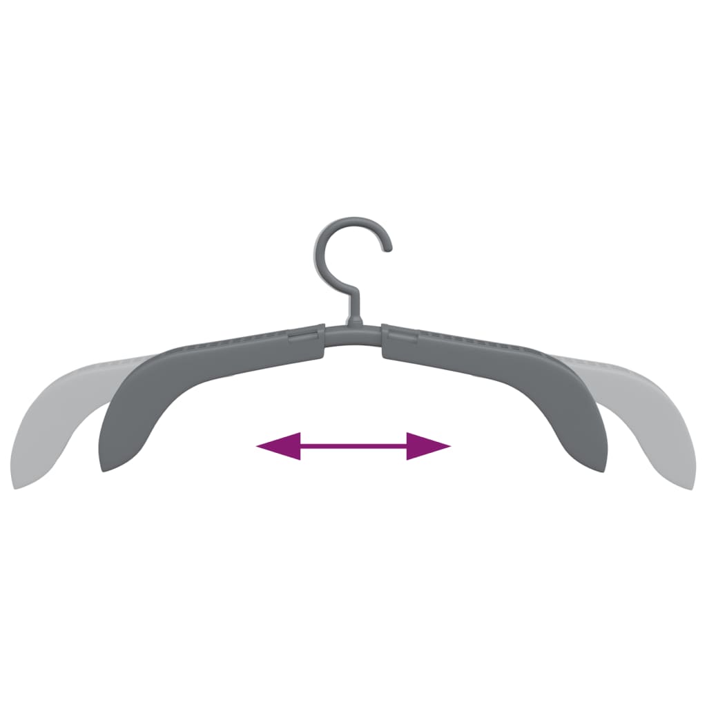 vidaXL Umerașe extensibile, 5 buc., gri vidaXL Umerașe extensibile, 5 buc., gri