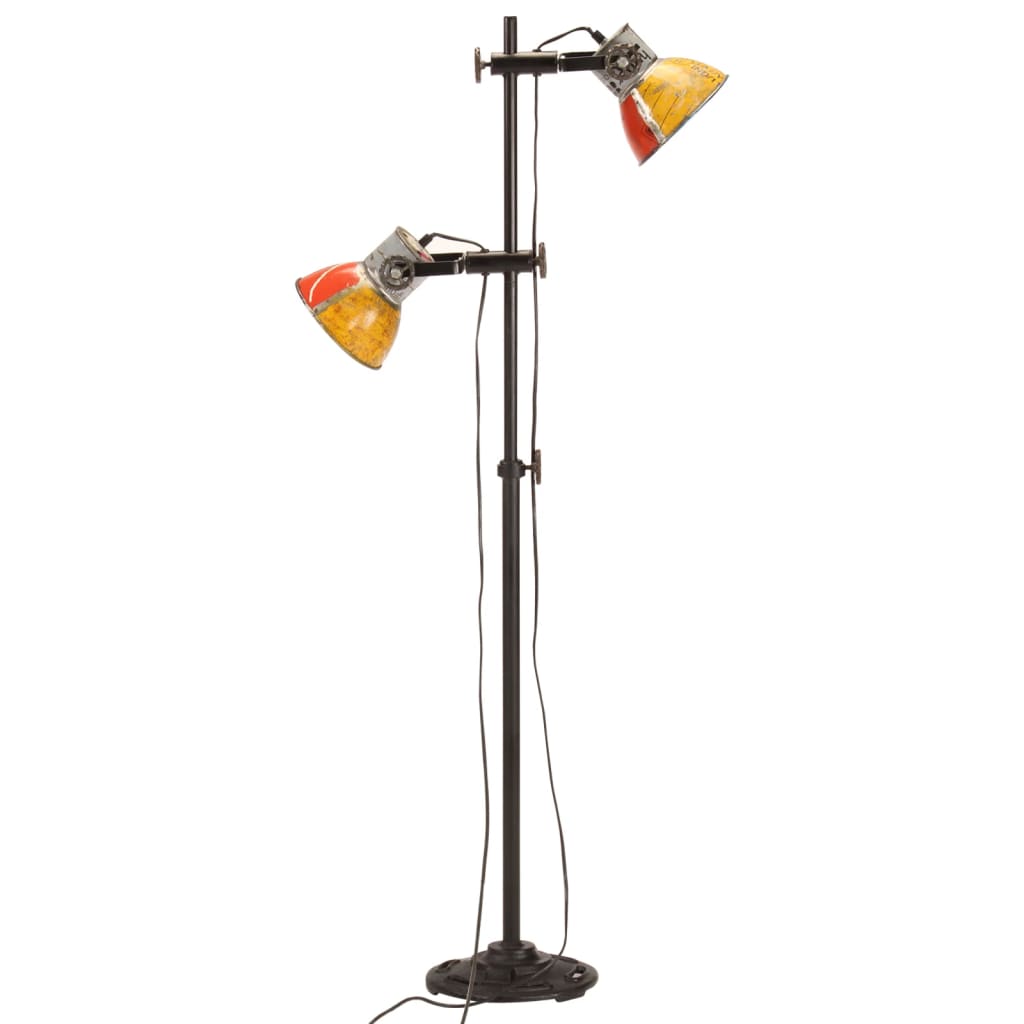 vidaXL Lampă de podea cu 2 abajururi, multicolor, E27 vidaXL Lampă de podea cu 2 abajururi, multicolor, E27