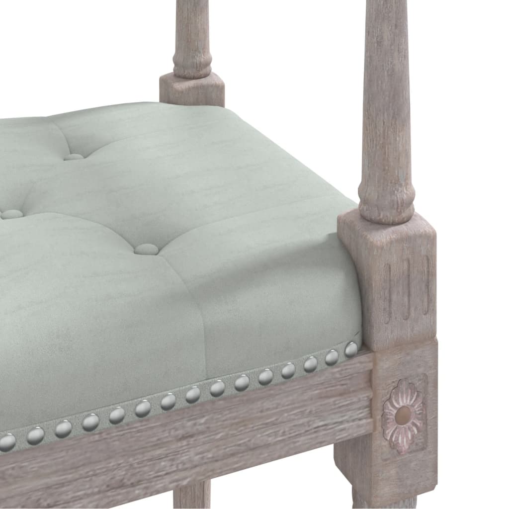 vidaXL Bancă, gri deschis, 110x40x70 cm, catifea vidaXL Bancă, gri deschis, 110x40x70 cm, catifea