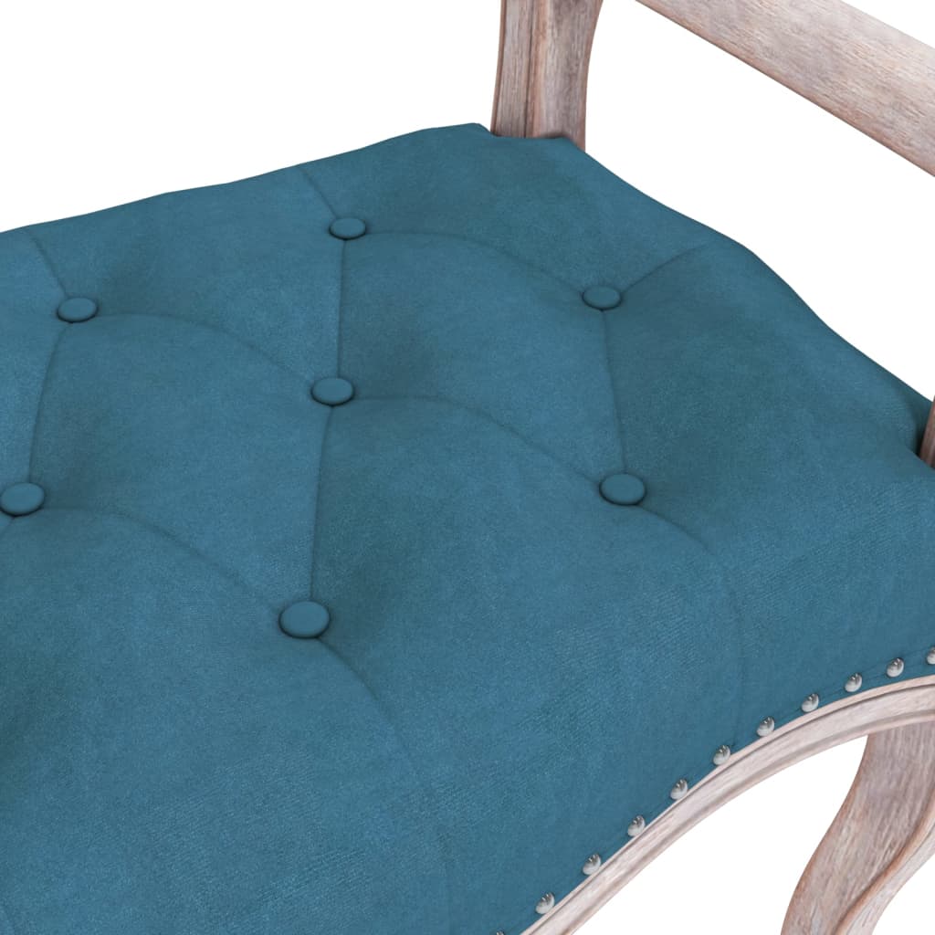vidaXL Bancă, albastru, 110x45x60 cm, catifea vidaXL Bancă, albastru, 110x45x60 cm, catifea