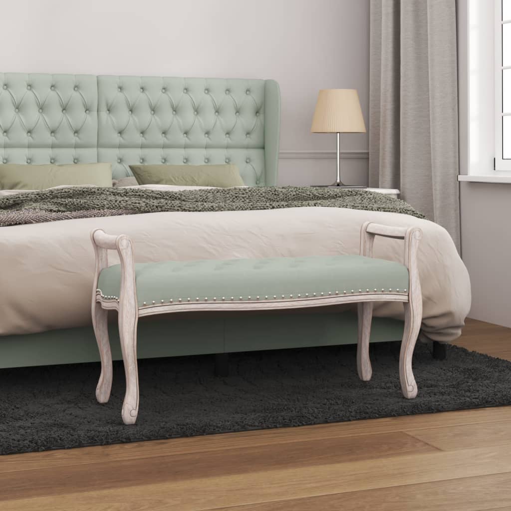 vidaXL Bancă, gri deschis, 110x45x60 cm, catifea vidaXL Bancă, gri deschis, 110x45x60 cm, catifea
