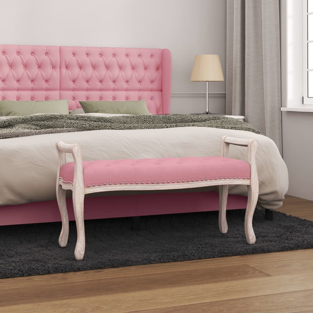 vidaXL Bancă, roz, 110x45x60 cm, catifea vidaXL Bancă, roz, 110x45x60 cm, catifea
