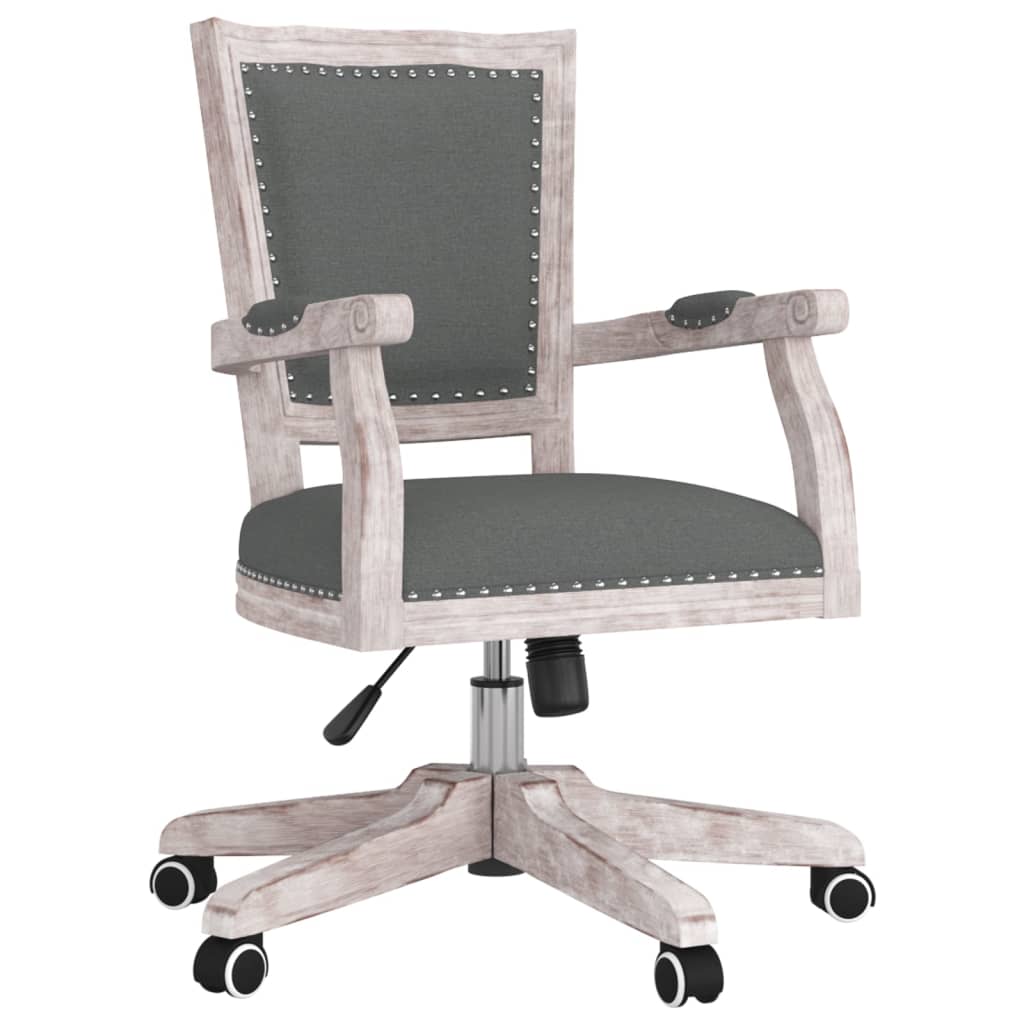 vidaXL Scaun de birou pivotant, gri închis, material textil vidaXL Scaun de birou pivotant, gri închis, material textil