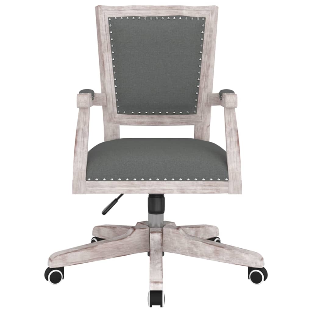 vidaXL Scaun de birou pivotant, gri închis, material textil vidaXL Scaun de birou pivotant, gri închis, material textil