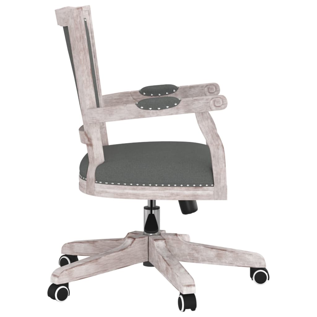 vidaXL Scaun de birou pivotant, gri închis, material textil vidaXL Scaun de birou pivotant, gri închis, material textil