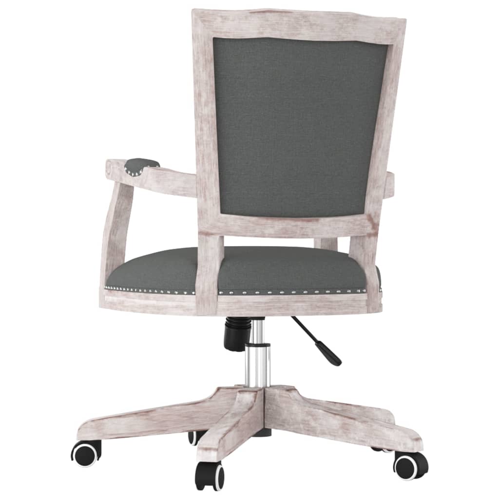 vidaXL Scaun de birou pivotant, gri închis, material textil vidaXL Scaun de birou pivotant, gri închis, material textil