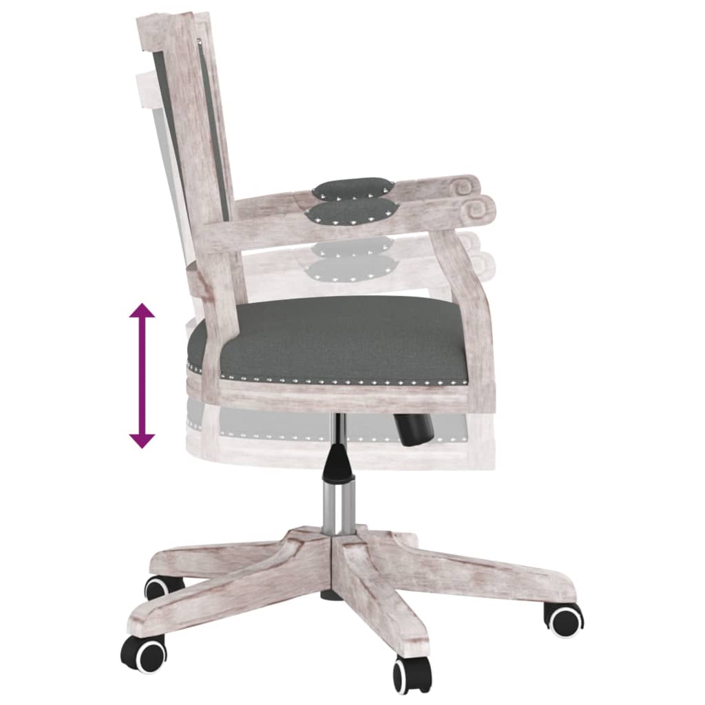 vidaXL Scaun de birou pivotant, gri închis, material textil vidaXL Scaun de birou pivotant, gri închis, material textil