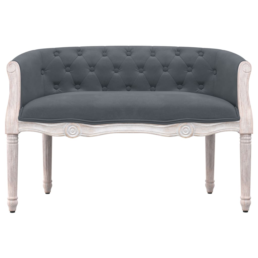 vidaXL Bancă, gri închis, 98x56x69 cm, catifea vidaXL Bancă, gri închis, 98x56x69 cm, catifea