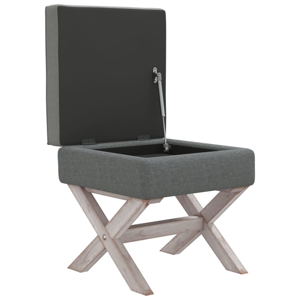 vidaXL Taburet de depozitare, gri închis, 45x45x49 cm, material textil vidaXL Taburet de depozitare, gri închis, 45x45x49 cm, material textil