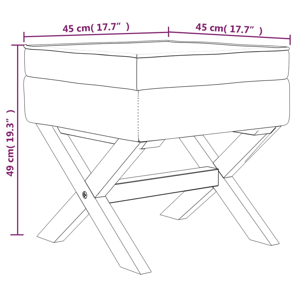 vidaXL Taburet de depozitare, gri închis, 45x45x49 cm, material textil vidaXL Taburet de depozitare, gri închis, 45x45x49 cm, material textil