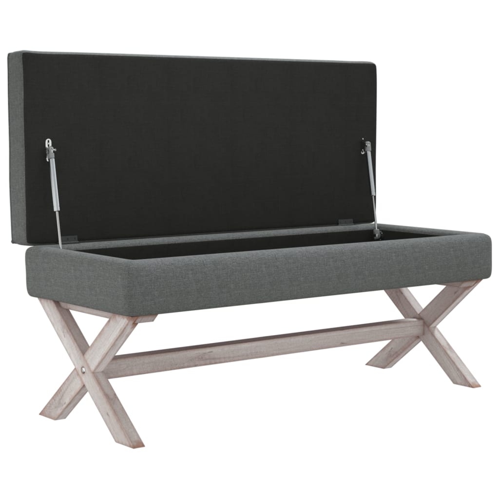 vidaXL Taburet de depozitare, gri închis, 110x45x49 cm material textil