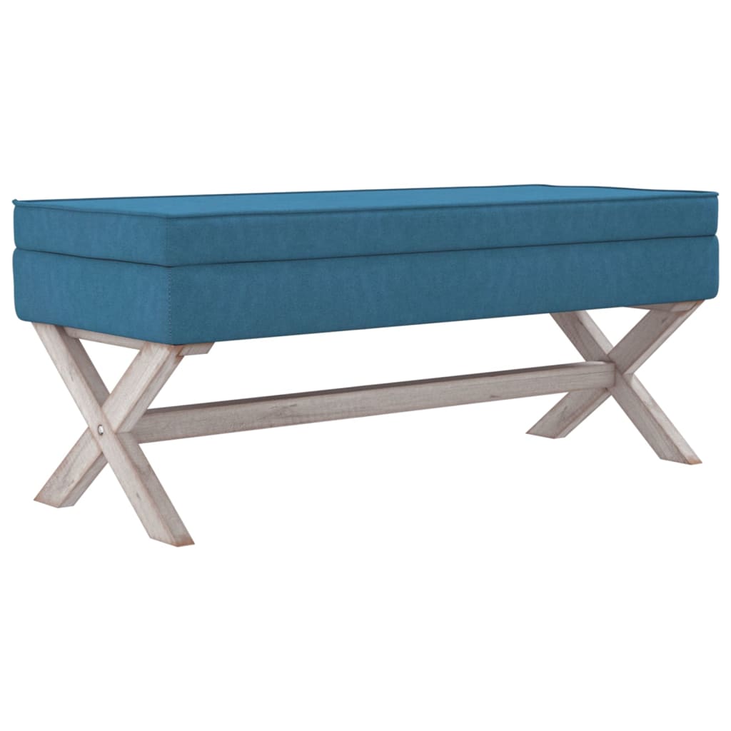 vidaXL Taburet de depozitare, albastru, 110x45x49 cm, catifea