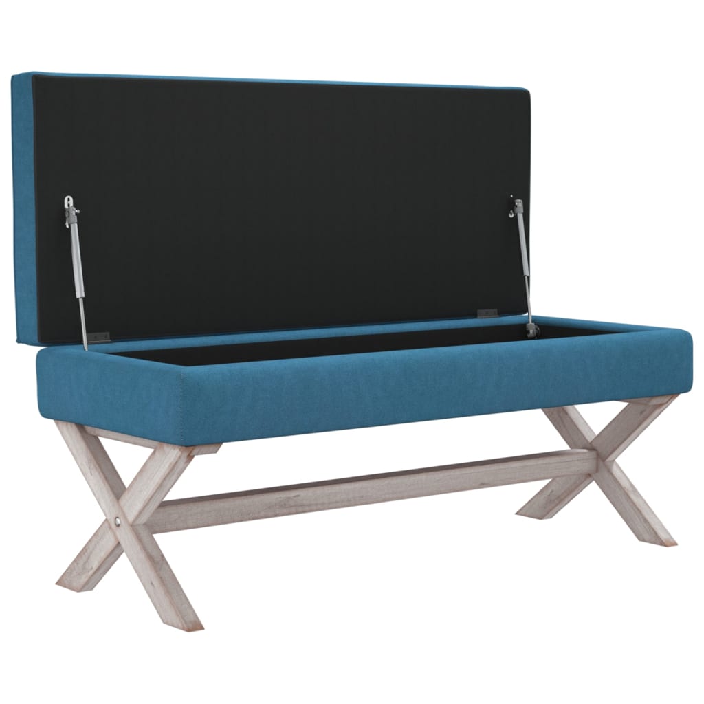 vidaXL Taburet de depozitare, albastru, 110x45x49 cm, catifea