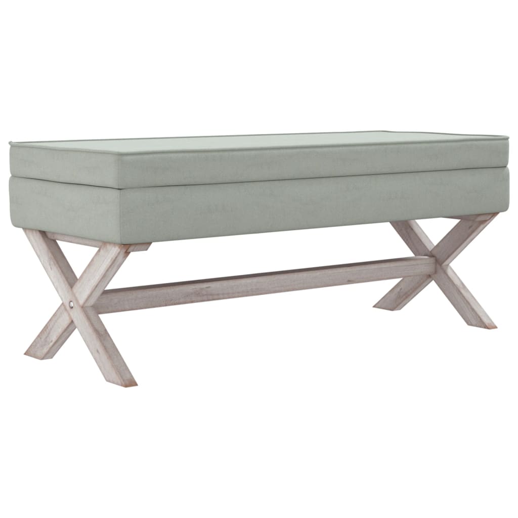vidaXL Taburet de depozitare, gri deschis, 110x45x49 cm, catifea