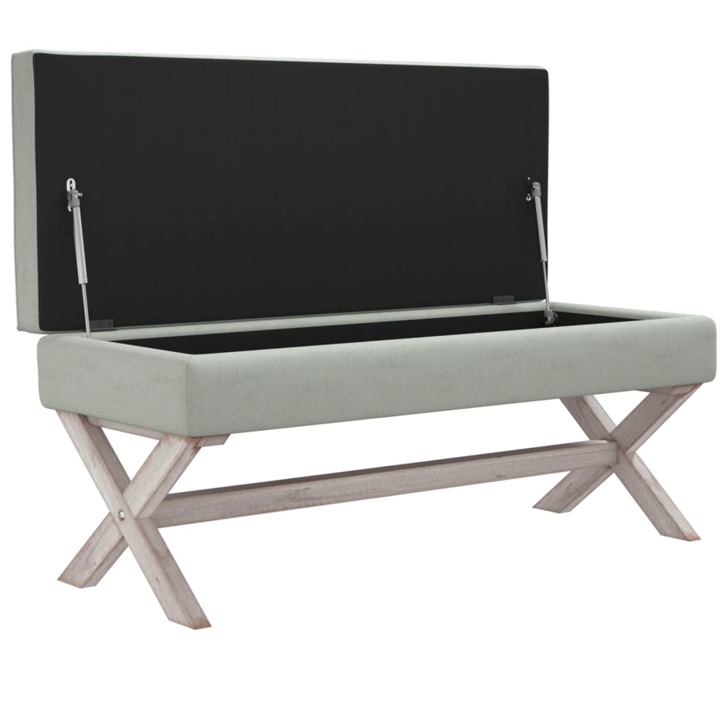 vidaXL Taburet de depozitare, gri deschis, 110x45x49 cm, catifea