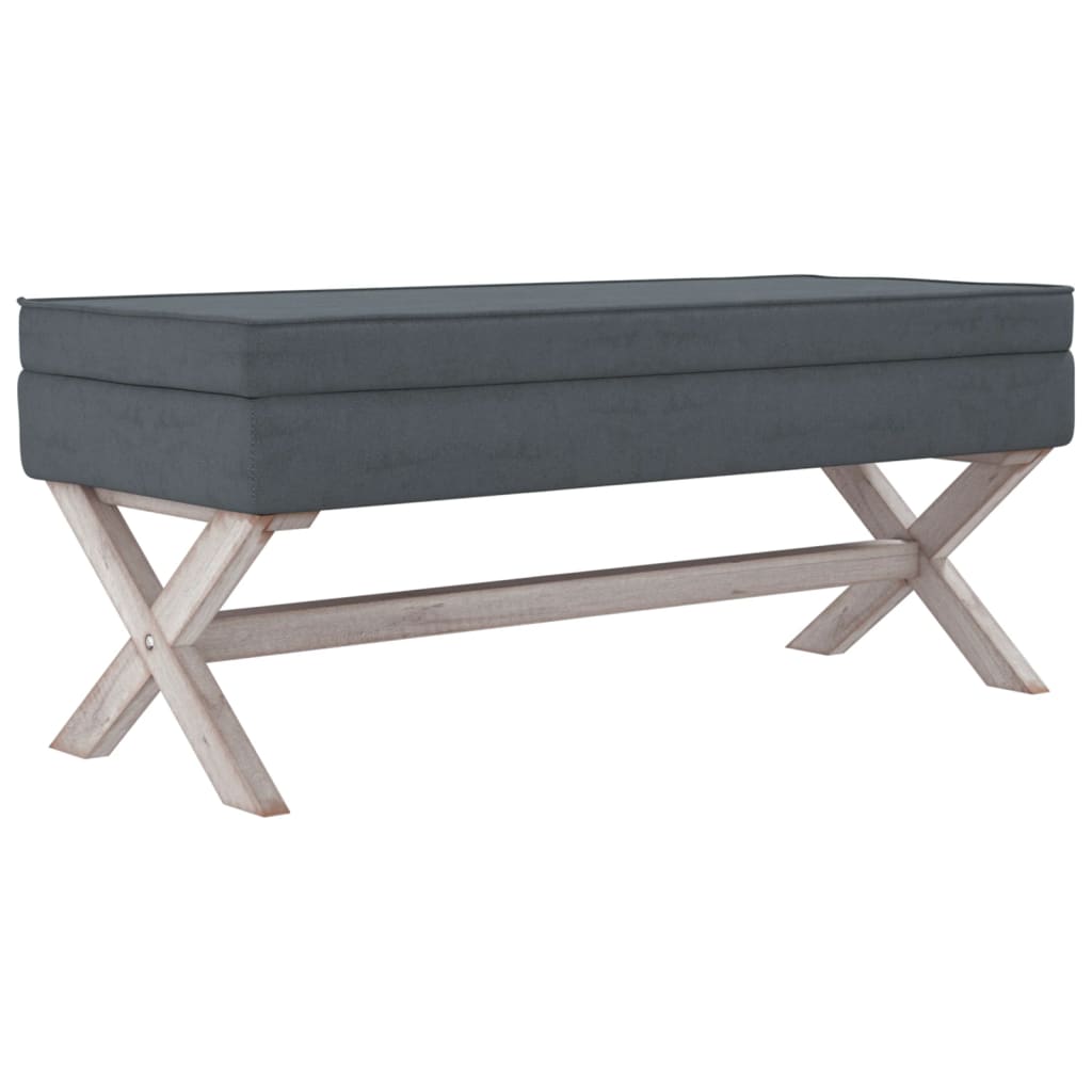 vidaXL Taburet de depozitare, gri închis, 110x45x49 cm, catifea
