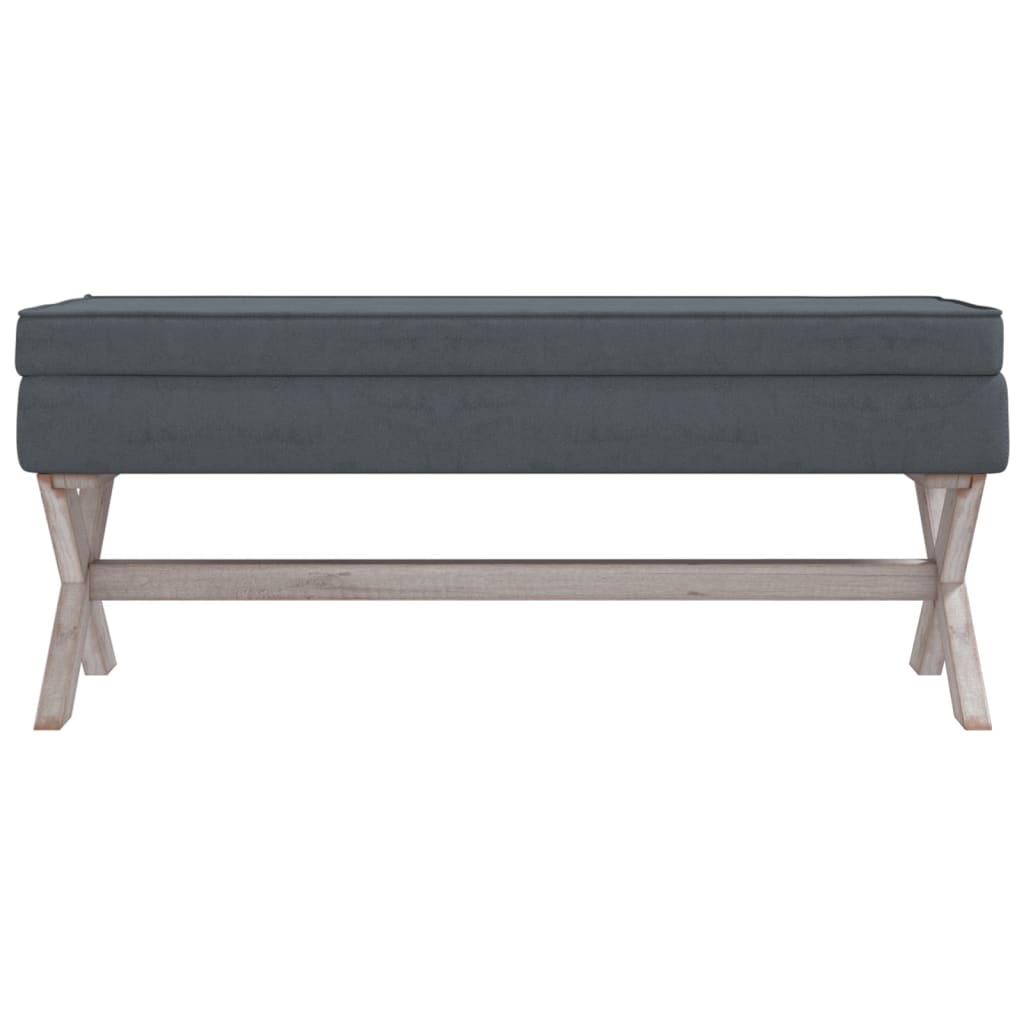 vidaXL Taburet de depozitare, gri închis, 110x45x49 cm, catifea