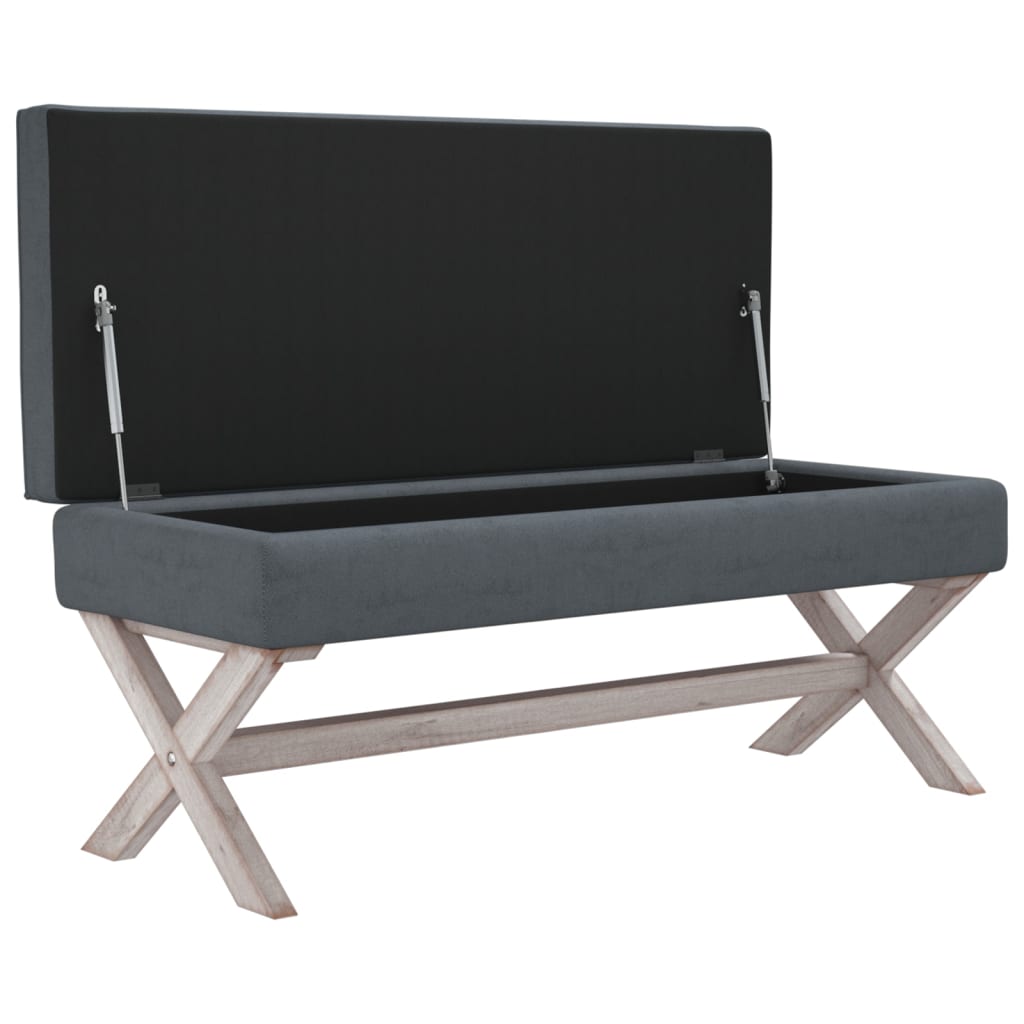 vidaXL Taburet de depozitare, gri închis, 110x45x49 cm, catifea