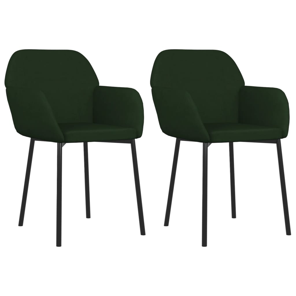 vidaXL Scaune de sufragerie, 2 buc., verde închis, catifea vidaXL Scaune de sufragerie, 2 buc., verde închis, catifea