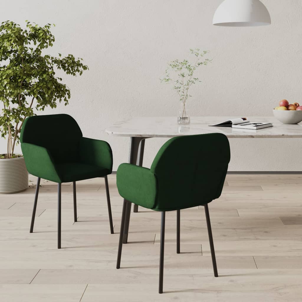 vidaXL Scaune de sufragerie, 2 buc., verde închis, catifea vidaXL Scaune de sufragerie, 2 buc., verde închis, catifea