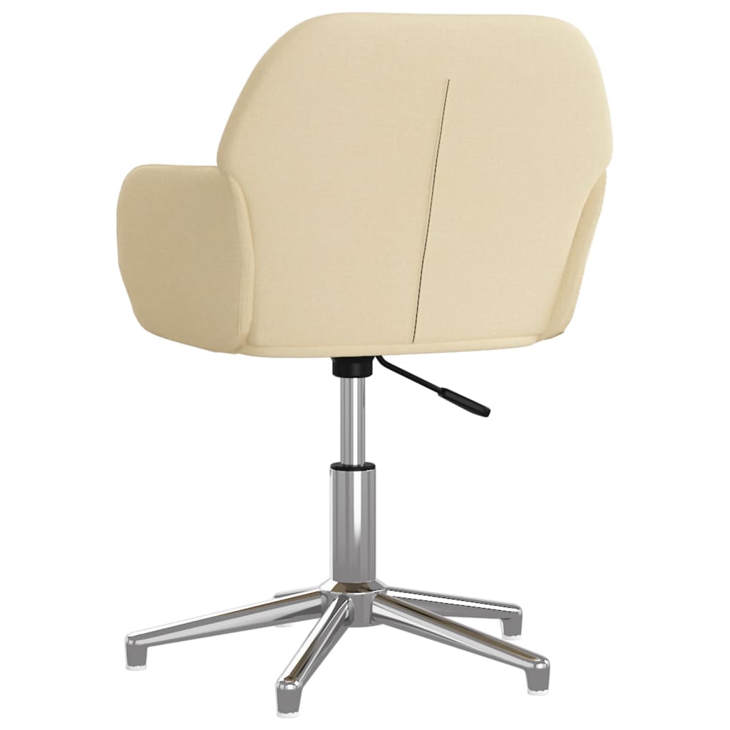vidaXL Scaun de birou pivotant, crem, material textil vidaXL Scaun de birou pivotant, crem, material textil
