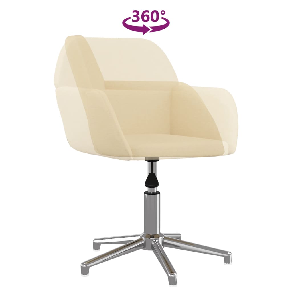 vidaXL Scaun de birou pivotant, crem, material textil vidaXL Scaun de birou pivotant, crem, material textil