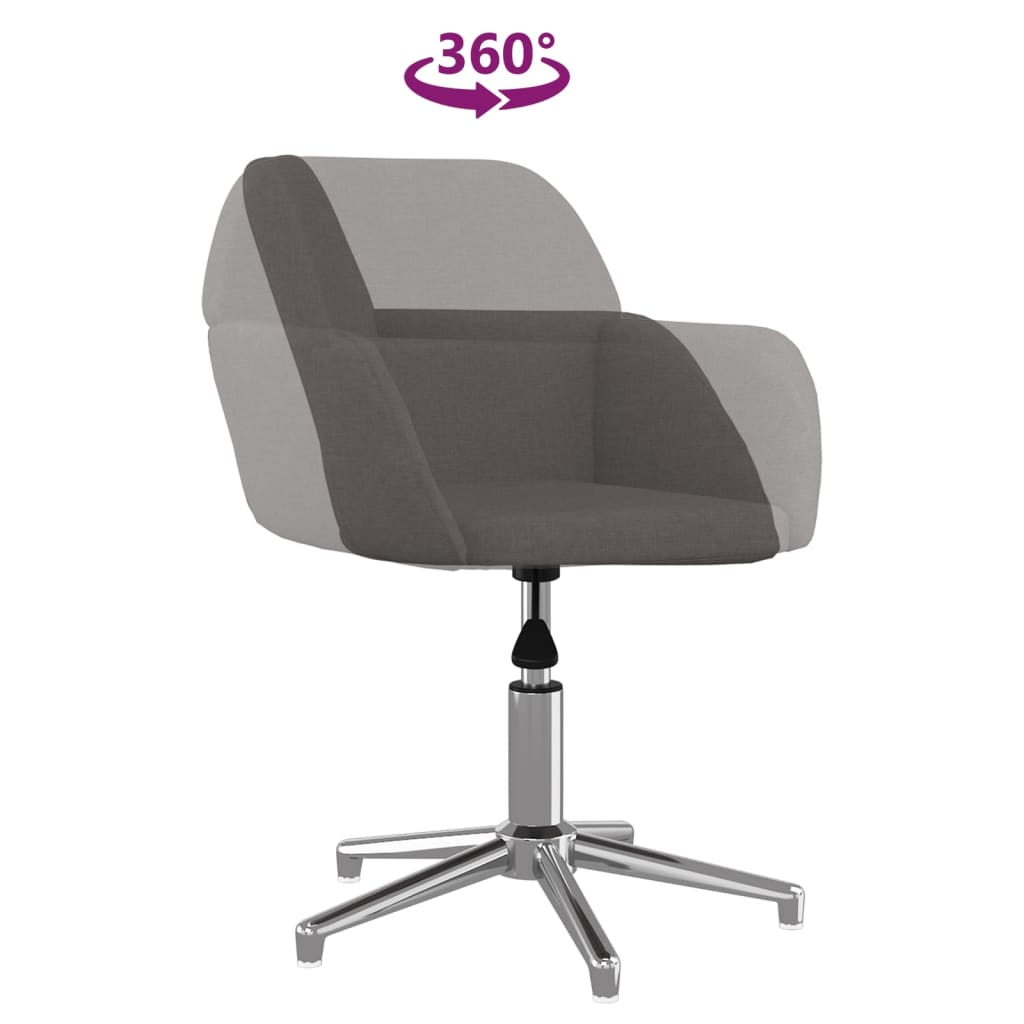 vidaXL Scaun de birou pivotant, gri închis, material textil vidaXL Scaun de birou pivotant, gri închis, material textil