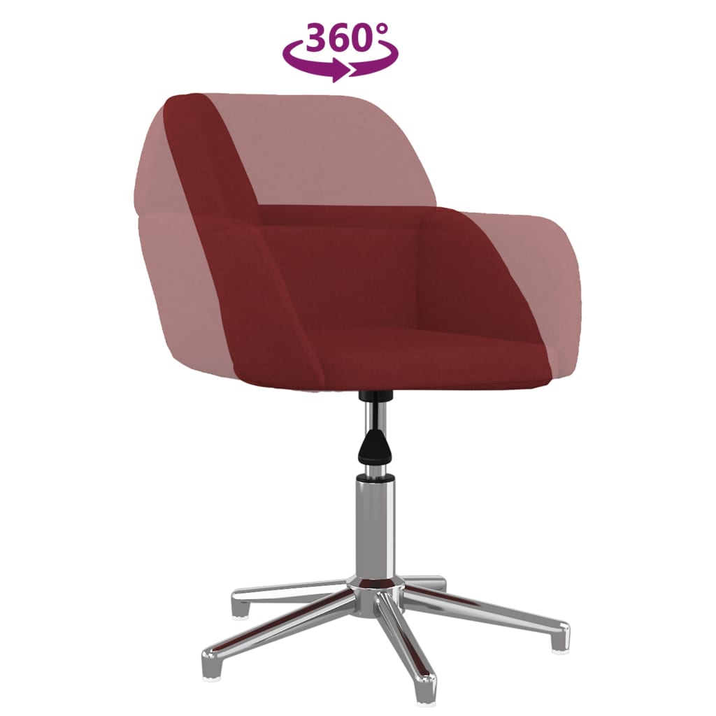 vidaXL Scaun de birou pivotant, roșu vin, material textil vidaXL Scaun de birou pivotant, roșu vin, material textil
