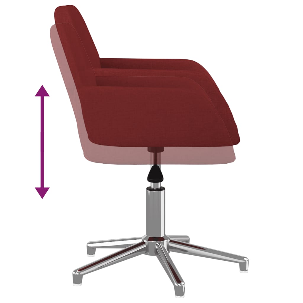 vidaXL Scaun de birou pivotant, roșu vin, material textil vidaXL Scaun de birou pivotant, roșu vin, material textil