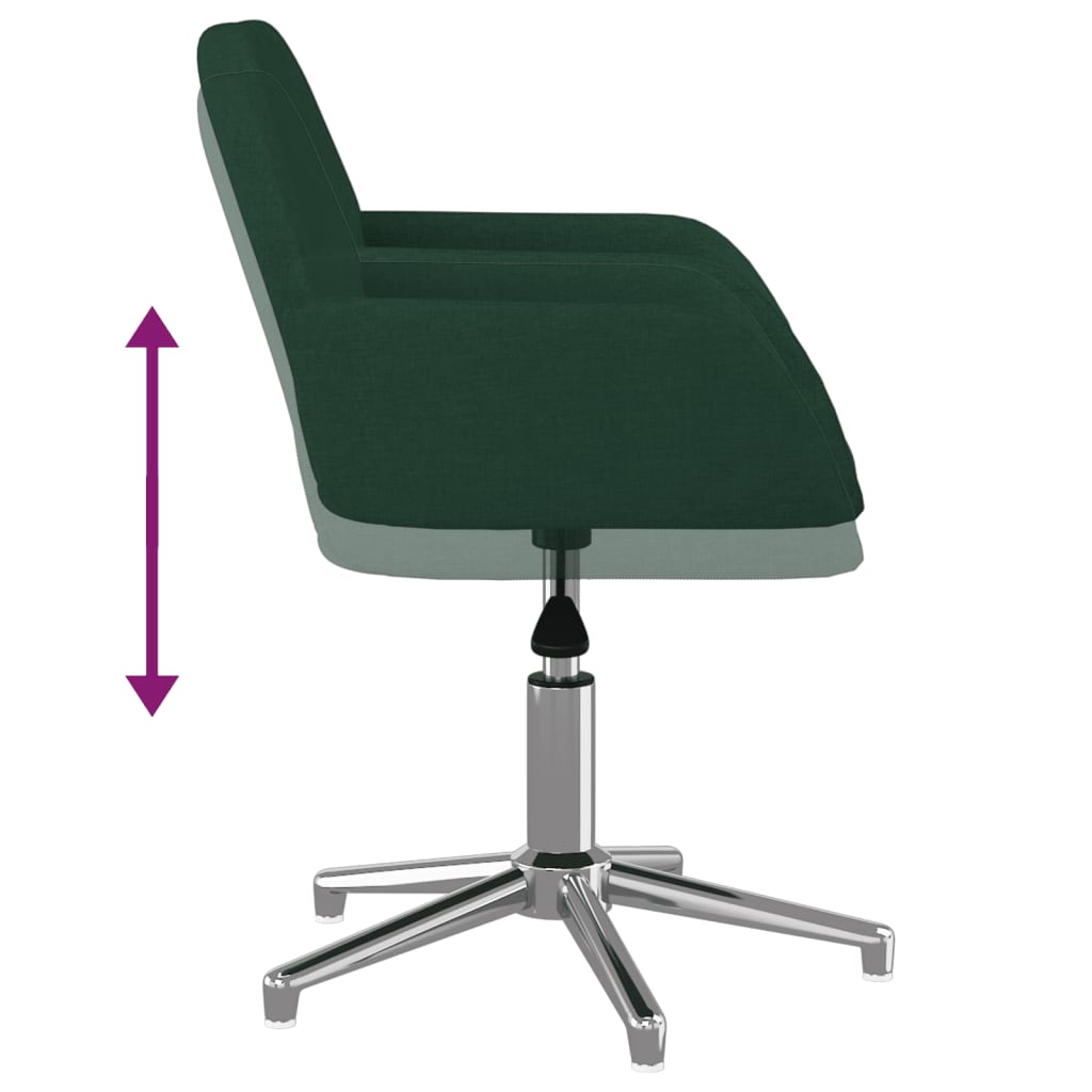 vidaXL Scaun de birou pivotant, verde închis, textil vidaXL Scaun de birou pivotant, verde închis, textil