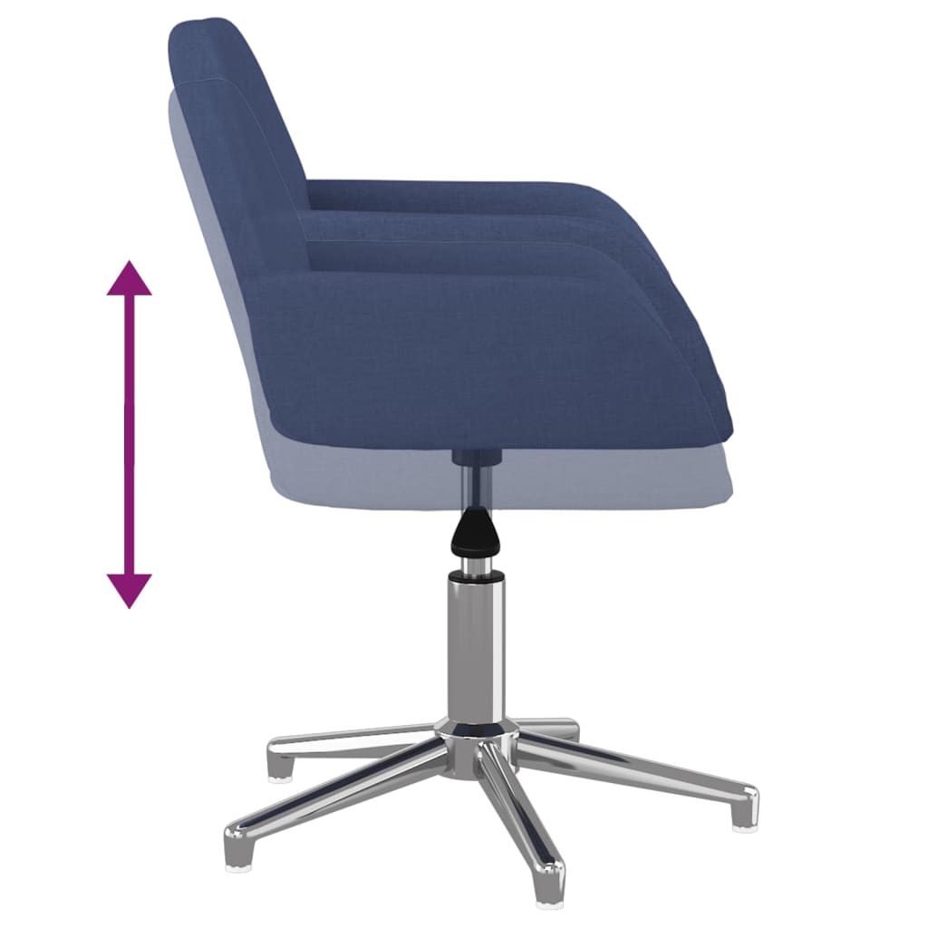 vidaXL Scaun de birou pivotant, albastru, material textil vidaXL Scaun de birou pivotant, albastru, material textil