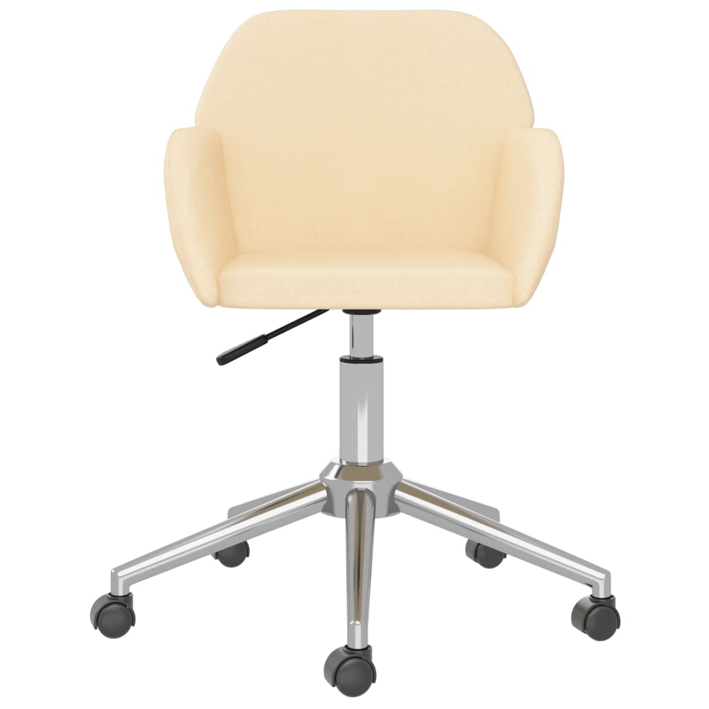 vidaXL Scaun de birou pivotant, crem, material textil vidaXL Scaun de birou pivotant, crem, material textil
