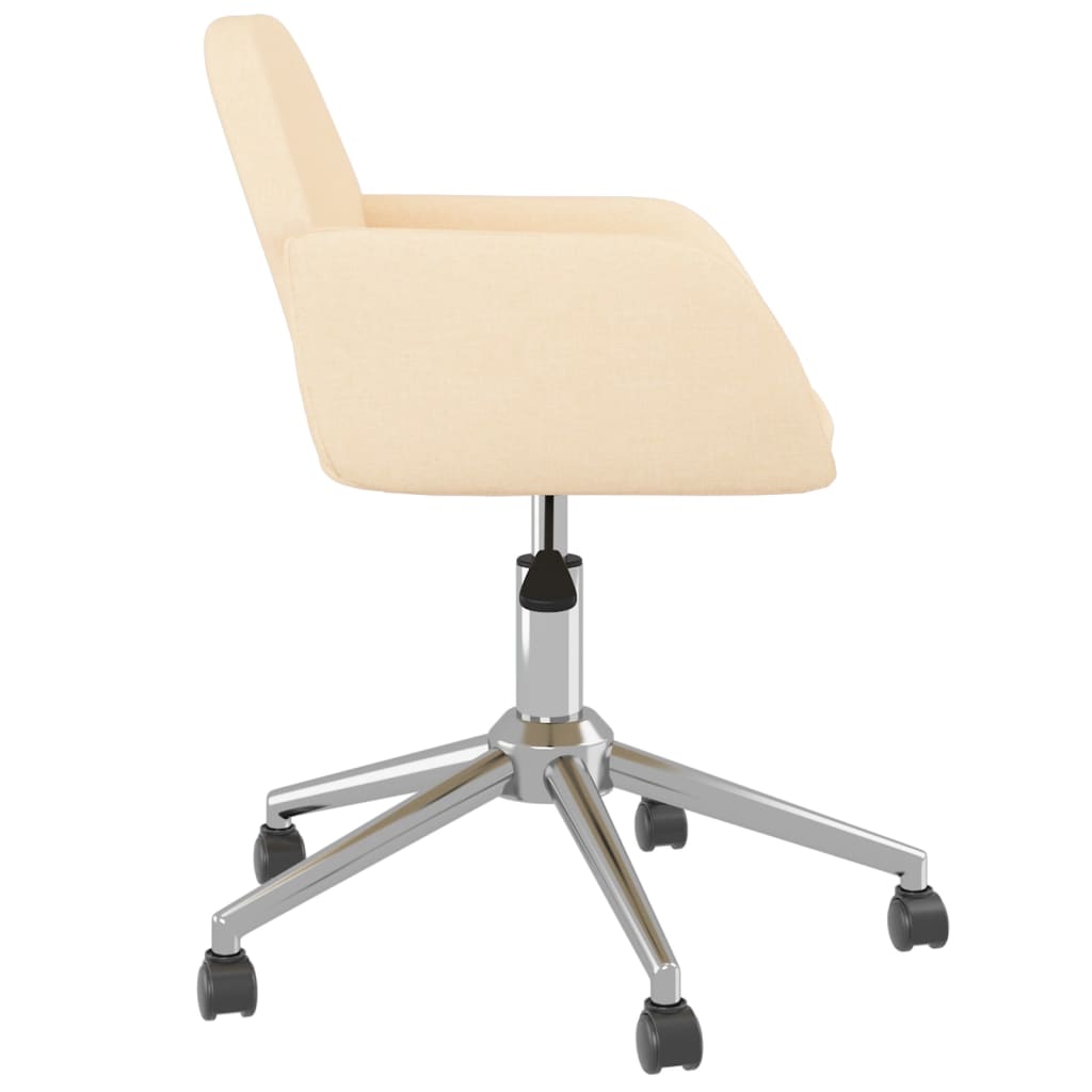 vidaXL Scaun de birou pivotant, crem, material textil vidaXL Scaun de birou pivotant, crem, material textil