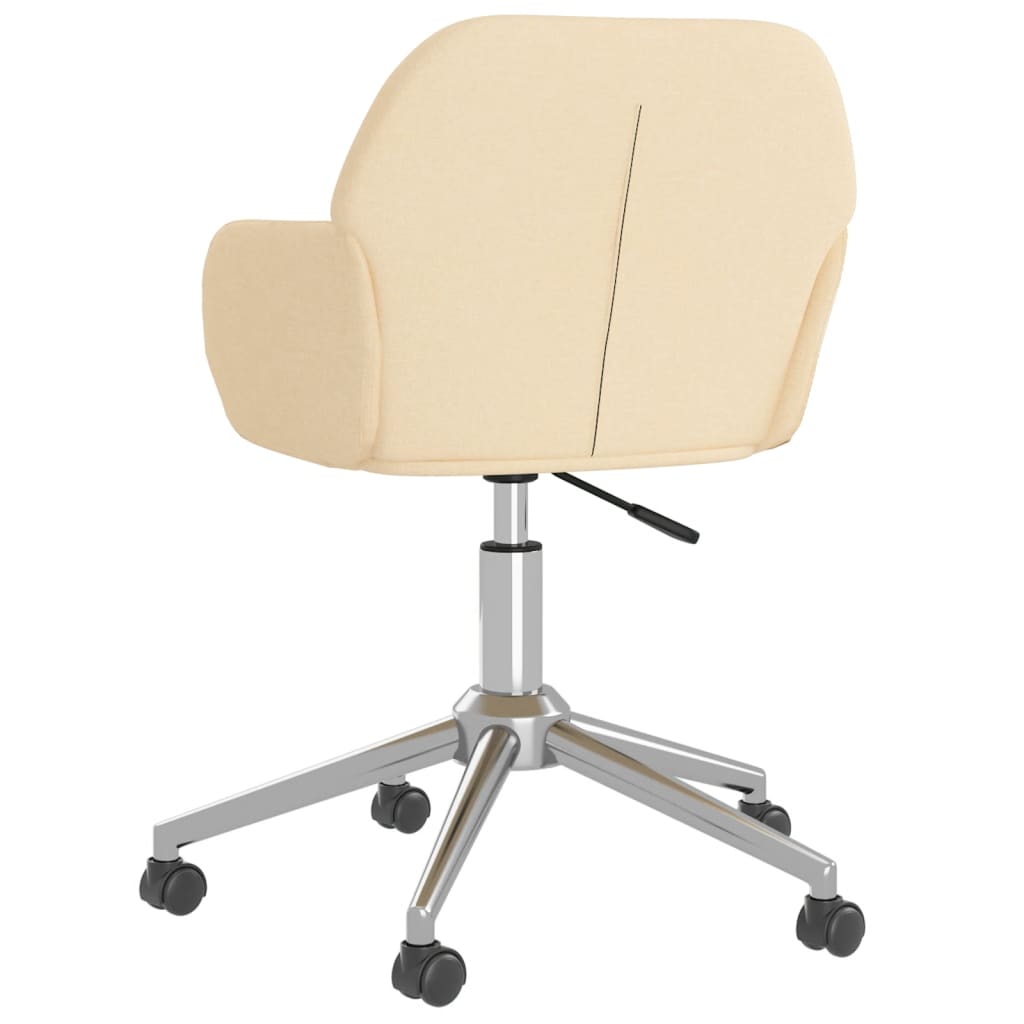vidaXL Scaun de birou pivotant, crem, material textil vidaXL Scaun de birou pivotant, crem, material textil