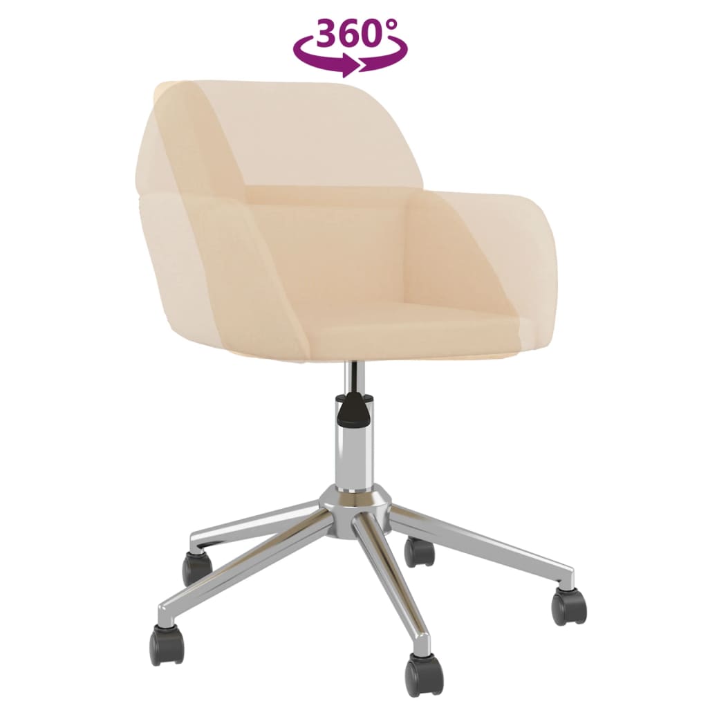 vidaXL Scaun de birou pivotant, crem, material textil vidaXL Scaun de birou pivotant, crem, material textil