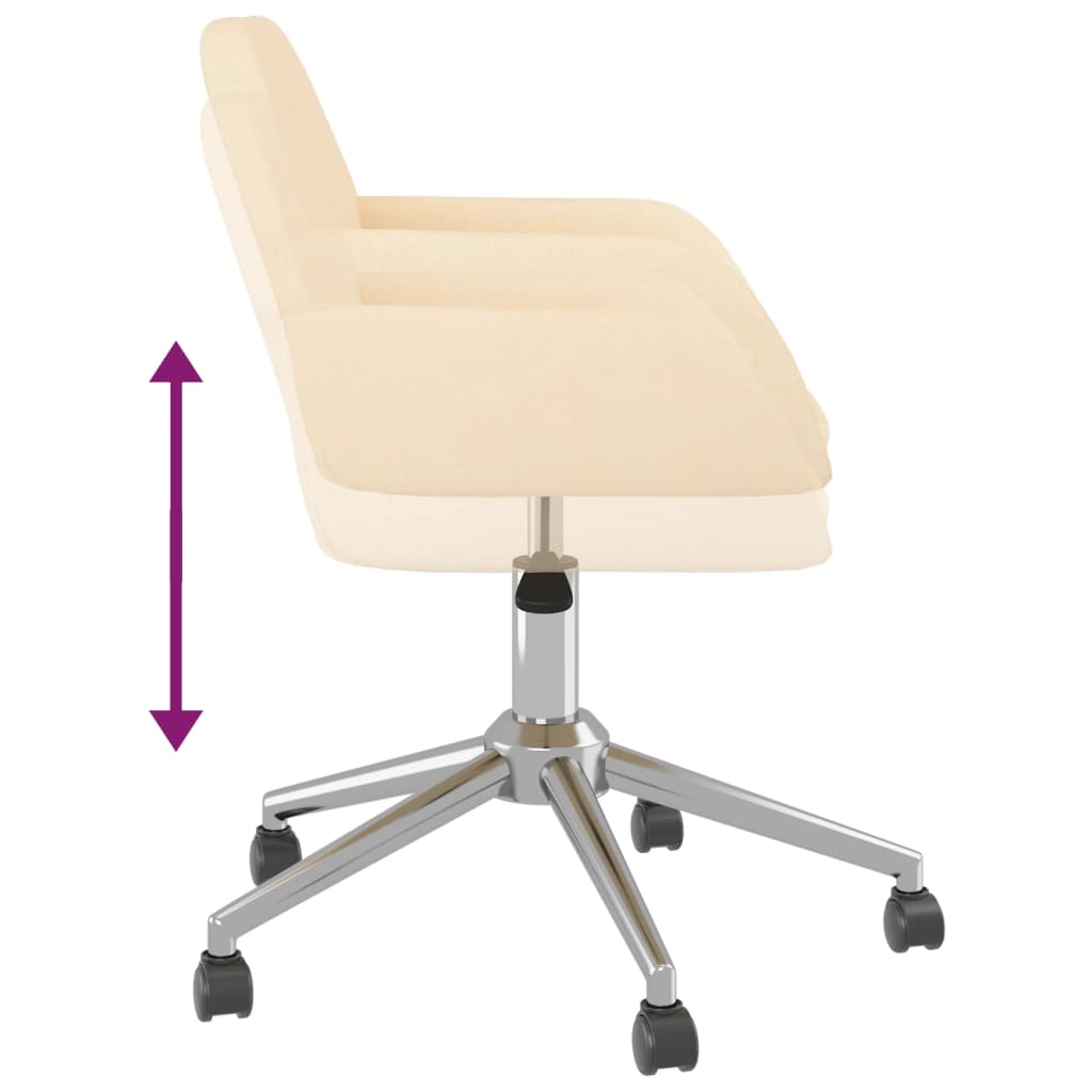 vidaXL Scaun de birou pivotant, crem, material textil vidaXL Scaun de birou pivotant, crem, material textil