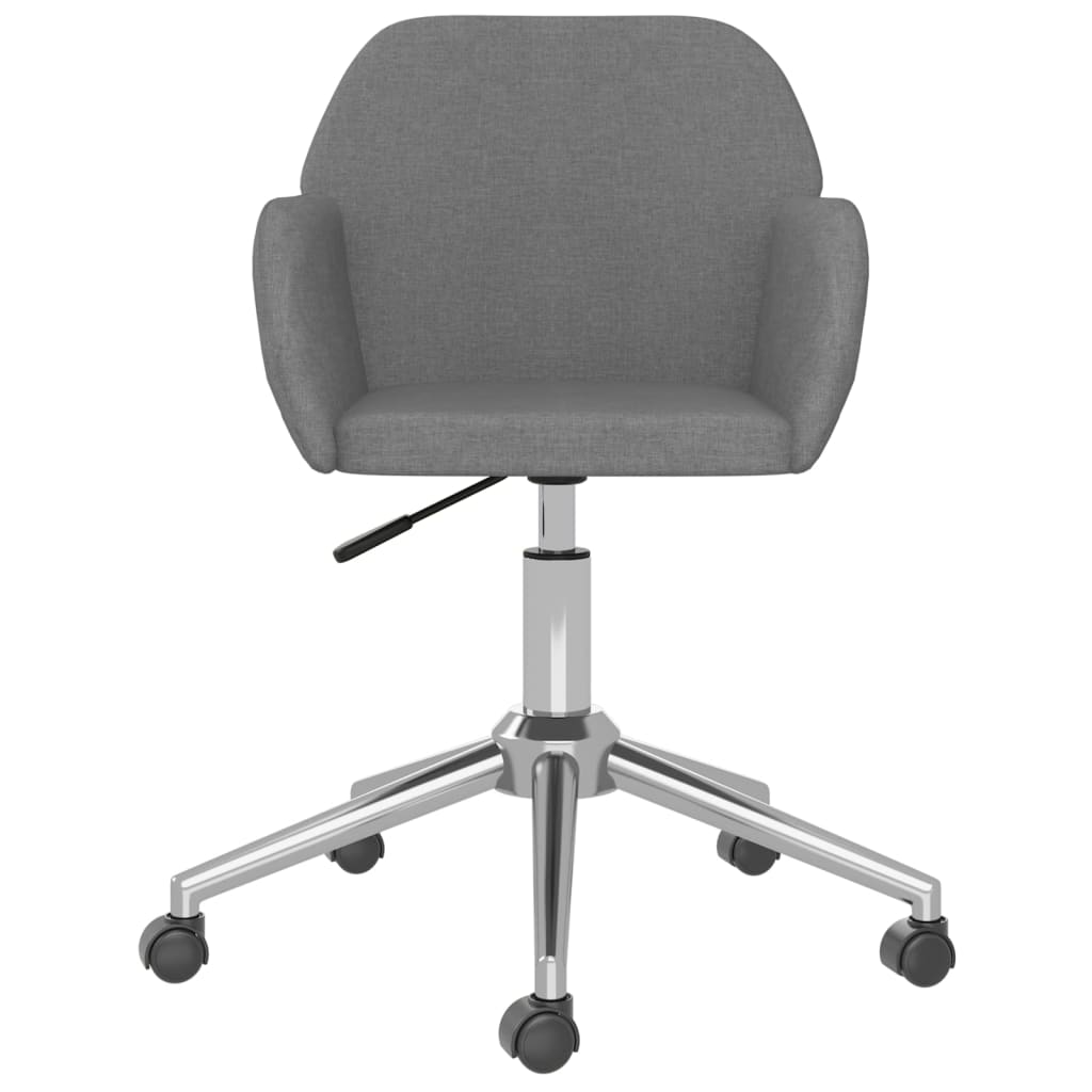 vidaXL Scaun de birou pivotant, gri deschis, material textil vidaXL Scaun de birou pivotant, gri deschis, material textil