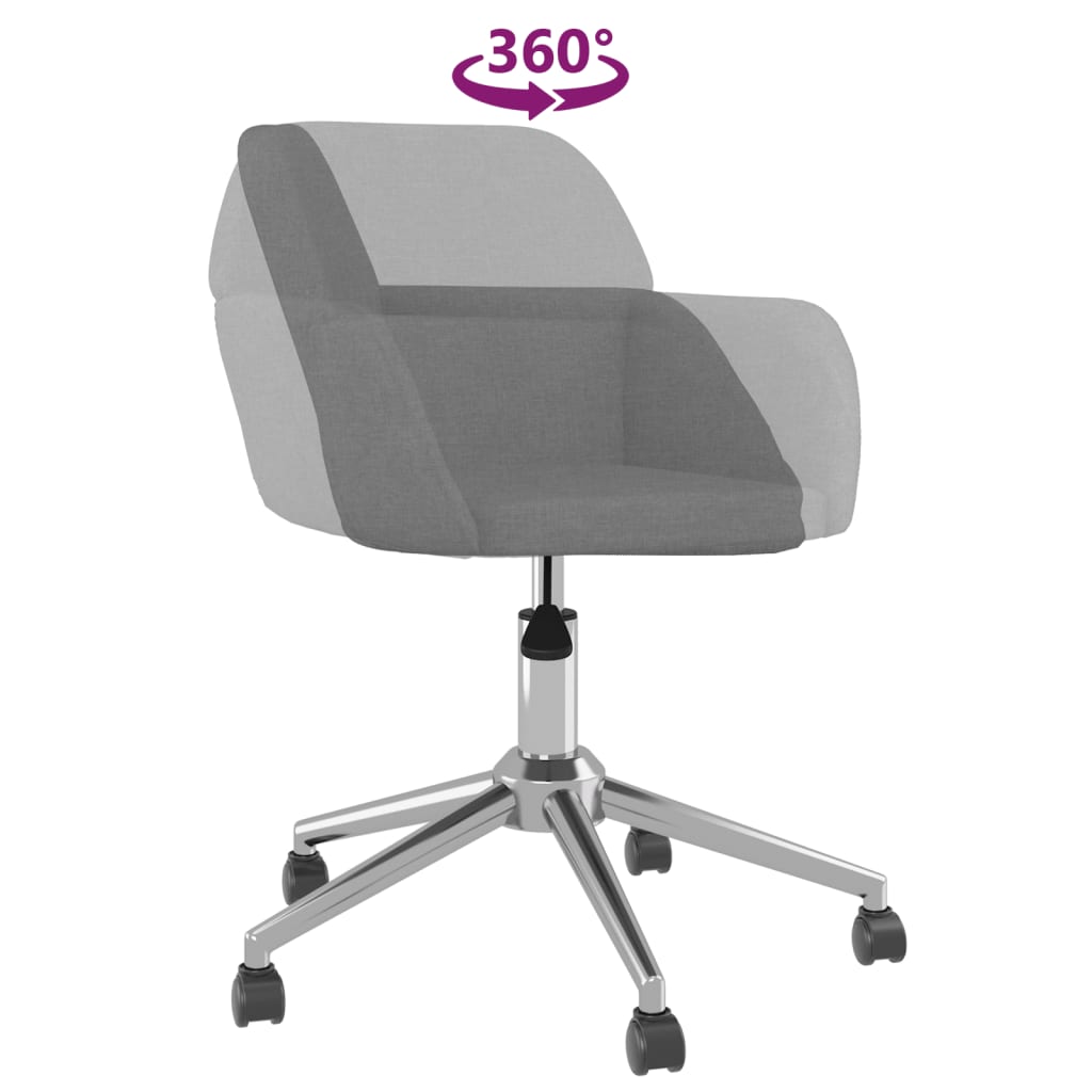 vidaXL Scaun de birou pivotant, gri deschis, material textil vidaXL Scaun de birou pivotant, gri deschis, material textil