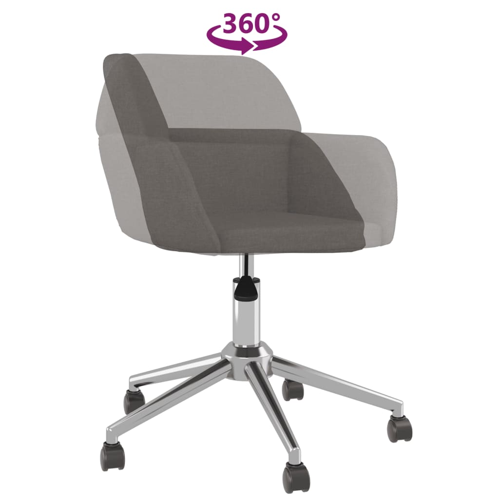 vidaXL Scaun de birou pivotant, gri închis, material textil vidaXL Scaun de birou pivotant, gri închis, material textil