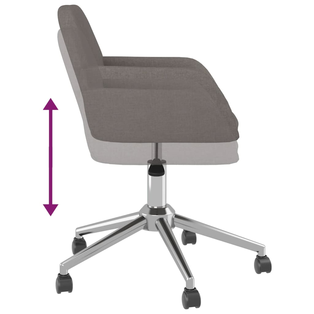 vidaXL Scaun de birou pivotant, gri închis, material textil vidaXL Scaun de birou pivotant, gri închis, material textil