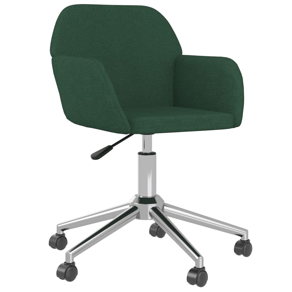 vidaXL Scaun de birou pivotant, verde închis, textil vidaXL Scaun de birou pivotant, verde închis, textil