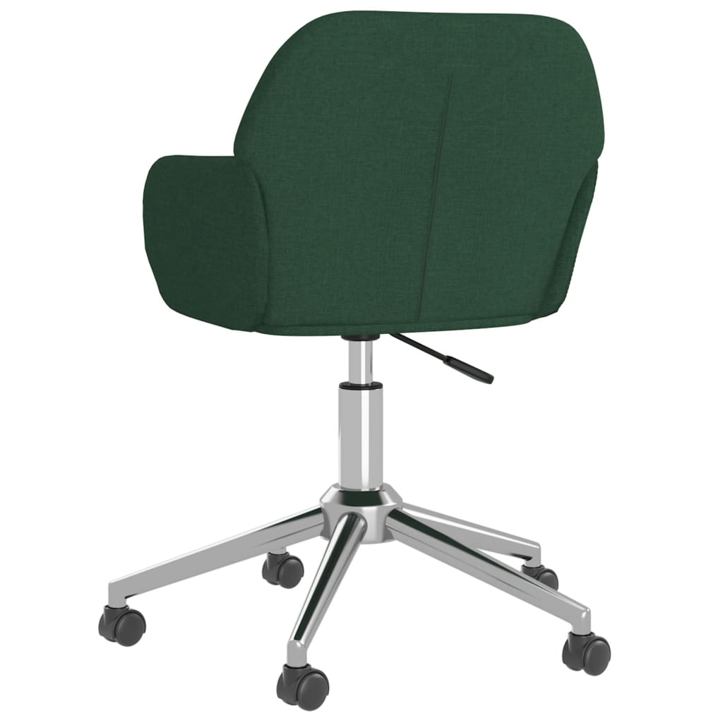 vidaXL Scaun de birou pivotant, verde închis, textil vidaXL Scaun de birou pivotant, verde închis, textil