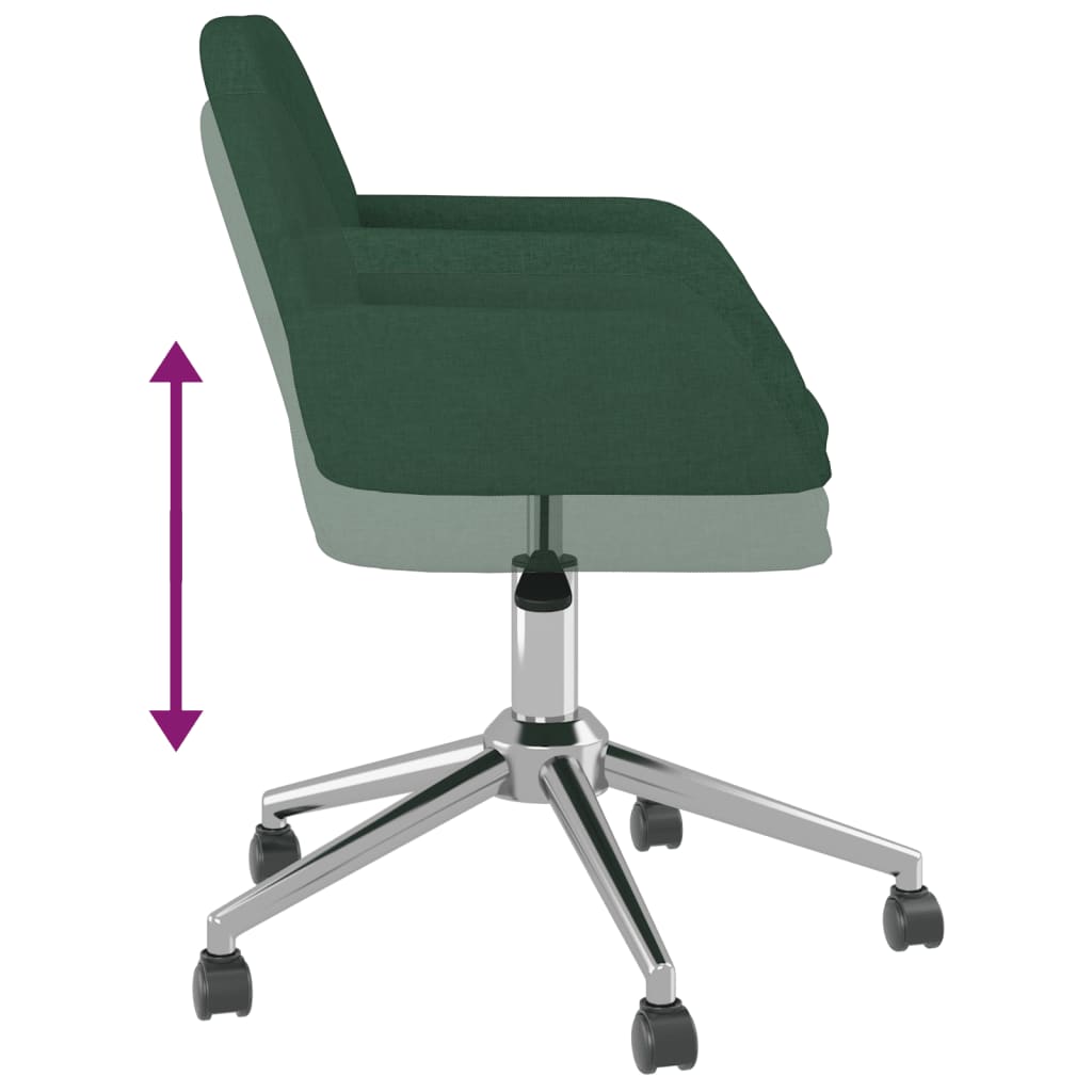 vidaXL Scaun de birou pivotant, verde închis, textil vidaXL Scaun de birou pivotant, verde închis, textil